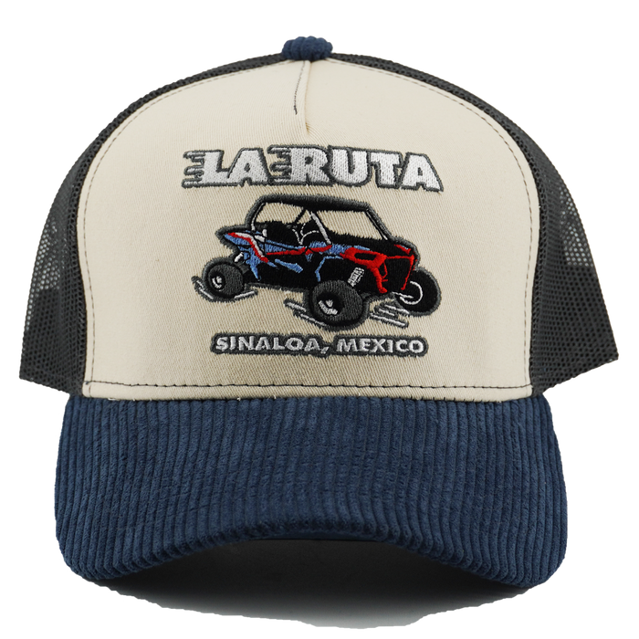 La Ruta Corduroy Mesh Trucker Hat / Matching Balaclava Bundle