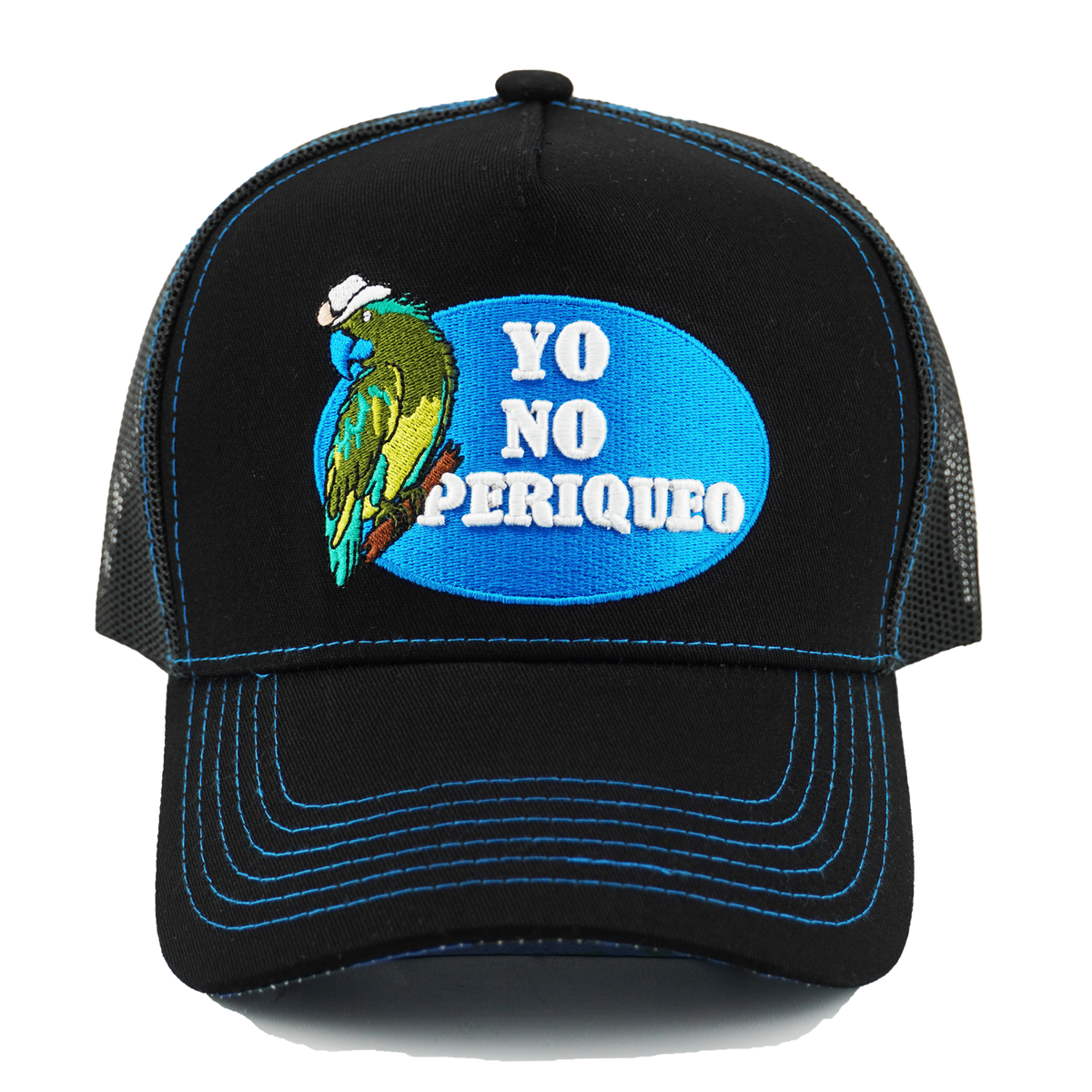 Yo No Periqueo Blue Camo Mesh Trucker Hat