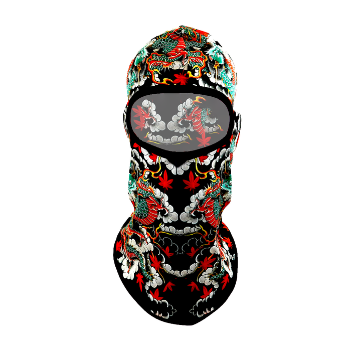 Japanese Dragon Pattern Full Graphic Balaclava Ski mask - GCBalaclavas