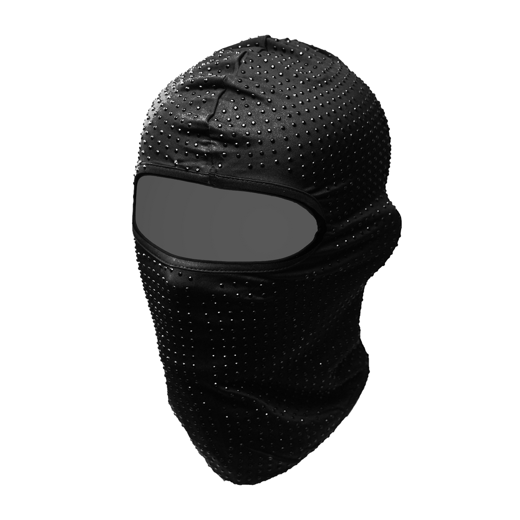 Black Heavy Rhinestone Gem Nylon Balaclava Ski mask – GCBalaclavas