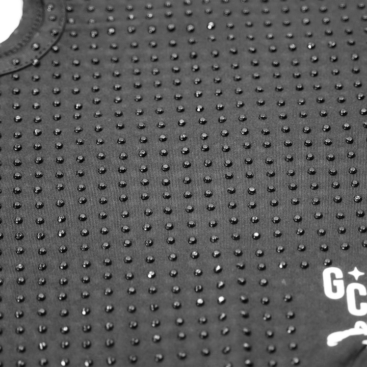 Black Heavy Rhinestone Gem Nylon Balaclava Ski mask - GCBalaclavas